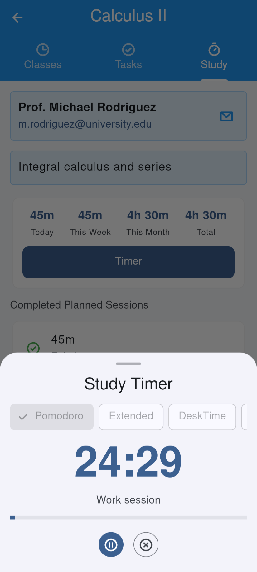 Study planner with generated schedules based on priorities